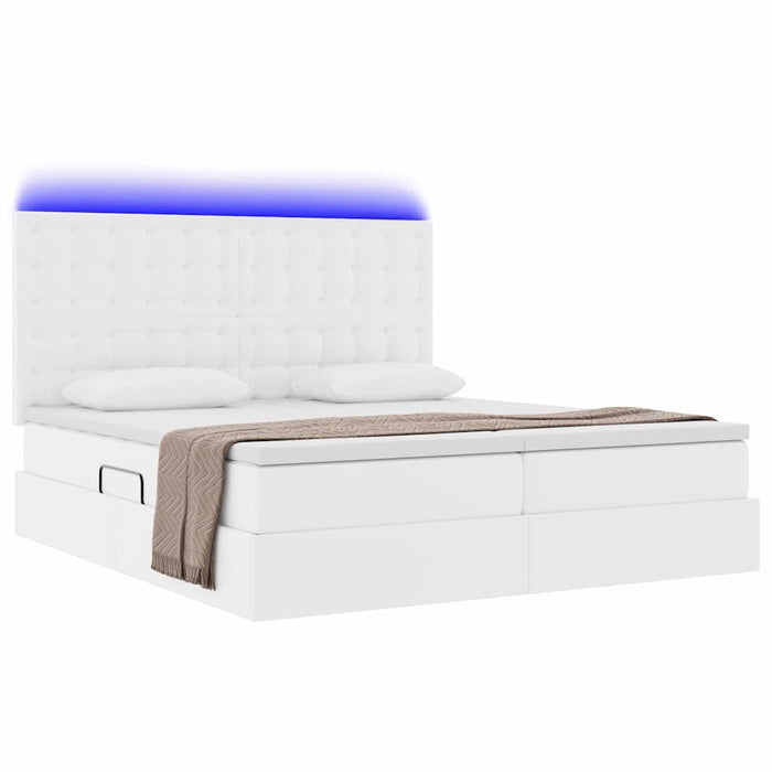 Letto con contenitore e LED Bianco Puro 180 x 200 cm 3372814