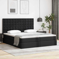 Letto con luci a strisce a LED Nero 200 x 200 cm PVC 3372817