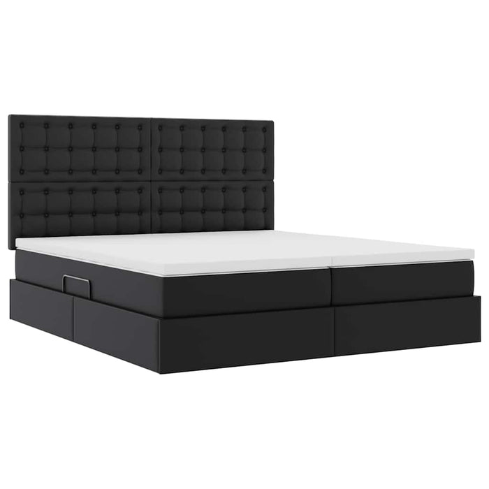 Letto con luci a strisce a LED Nero 200 x 200 cm PVC 3372817