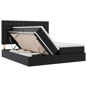 Letto con luci a strisce a LED Nero 200 x 200 cm PVC 3372817