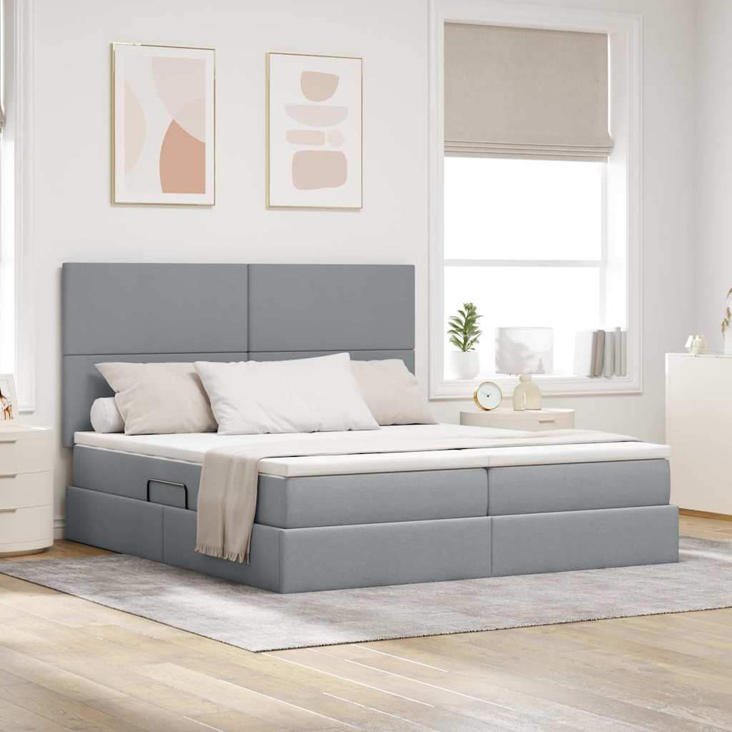 Letto con testiera Grigio chiaro 180 x 200 cm Tessuto 3372821