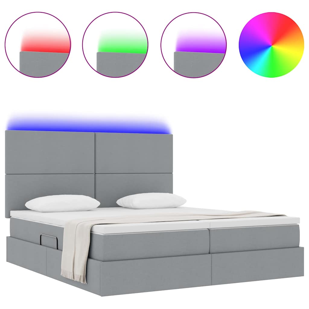 Letto con testiera Grigio chiaro 180 x 200 cm Tessuto 3372821