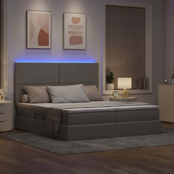 Letto con luci a strisce a LED Talpa 200 x 200 cm Tessuto 3372830