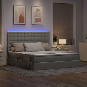Letto con testiera Grigio chiaro 180 x 200 cm Tessuto 3372857