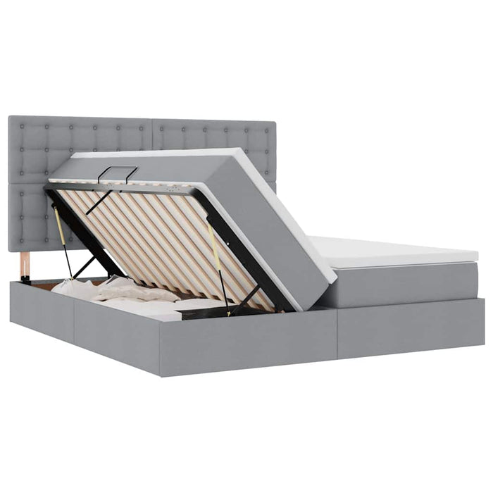Letto con testiera Grigio chiaro 180 x 200 cm Tessuto 3372857