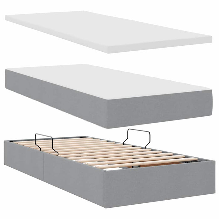 Letto con testiera Grigio chiaro 180 x 200 cm Tessuto 3372857