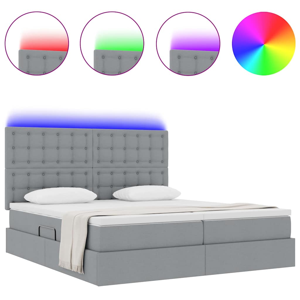 Letto con testiera Grigio chiaro 180 x 200 cm Tessuto 3372857
