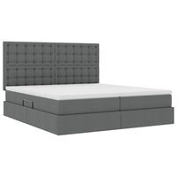 Letto con testiera Grigio scuro 200 x 200 cm Tessuto 3372864