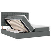 Letto con testiera Grigio scuro 200 x 200 cm Tessuto 3372864