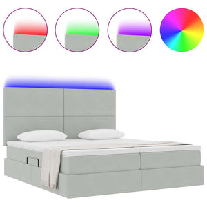 Letto con testiera Grigio chiaro 180 x 200 cm Velluto 3372869
