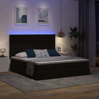 Letto con luci a strisce a LED Nero 180 x 200 cm Velluto 3372883