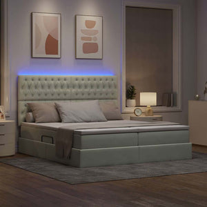 Letto con testiera Grigio chiaro 180 x 200 cm Velluto 3372893