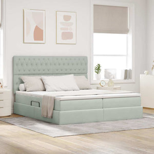 Letto con testiera Grigio chiaro 180 x 200 cm Velluto 3372893