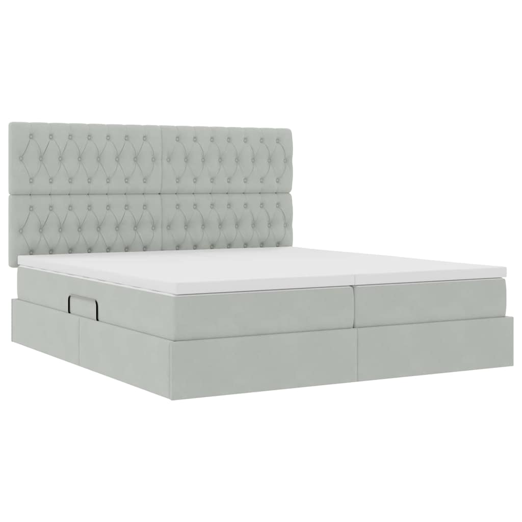 Letto con testiera Grigio chiaro 180 x 200 cm Velluto 3372893