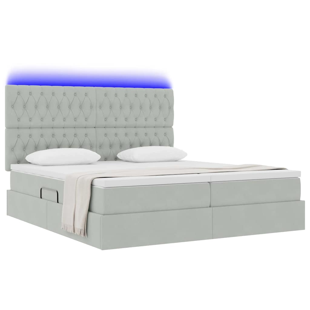 Letto con testiera Grigio chiaro 180 x 200 cm Velluto 3372893