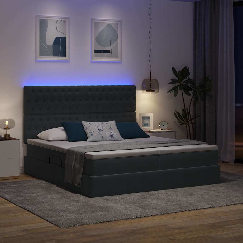 Letto con testiera Grigio scuro 180 x 200 cm Velluto 3372894