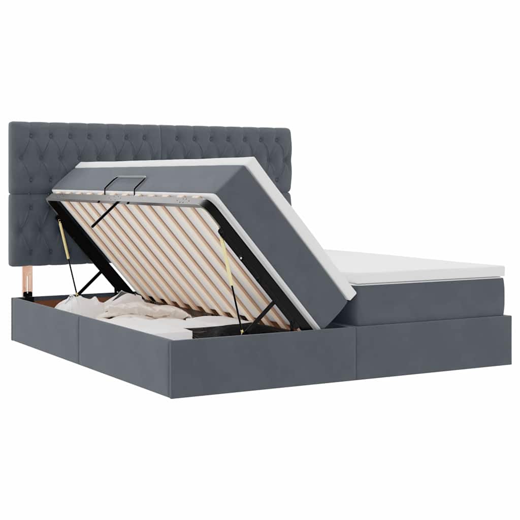 Letto con testiera Grigio scuro 180 x 200 cm Velluto 3372894