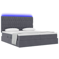 Letto con testiera Grigio scuro 180 x 200 cm Velluto 3372894