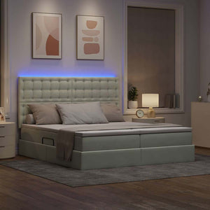 Letto con testiera Grigio chiaro 180 x 200 cm Velluto 3372905