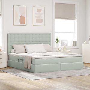 Letto con testiera Grigio chiaro 180 x 200 cm Velluto 3372905