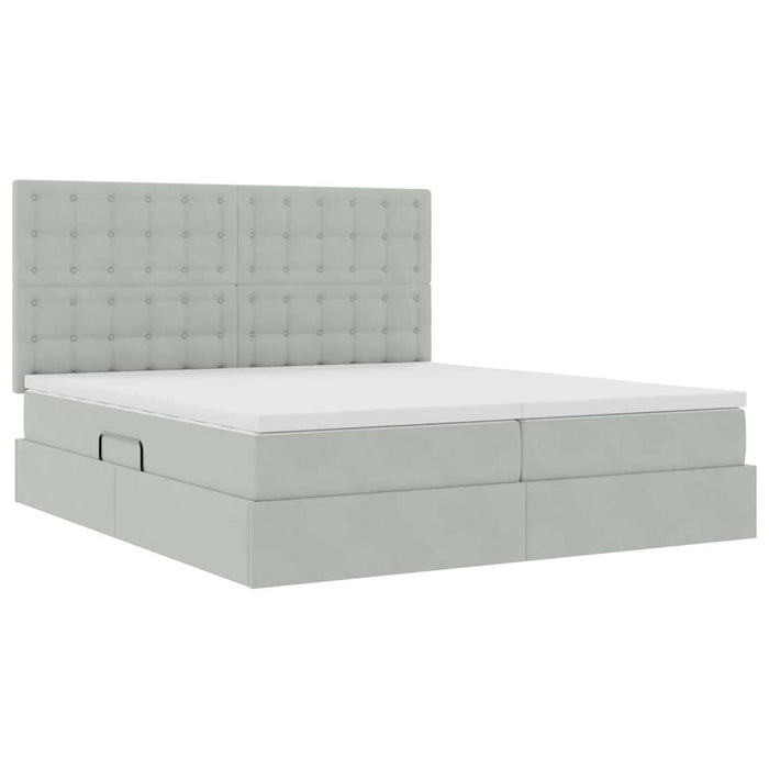 Letto con testiera Grigio chiaro 180 x 200 cm Velluto 3372905