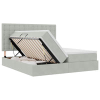 Letto con testiera Grigio chiaro 180 x 200 cm Velluto 3372905