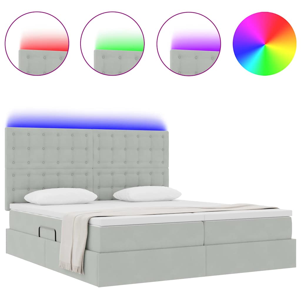 Letto con testiera Grigio chiaro 180 x 200 cm Velluto 3372905