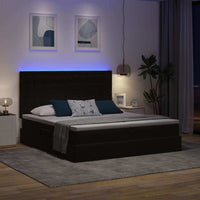 Letto con luci a strisce a LED Nero 180 x 200 cm Velluto 3372907