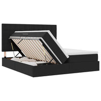 Letto con luci a strisce a LED Nero 180 x 200 cm Velluto 3372907