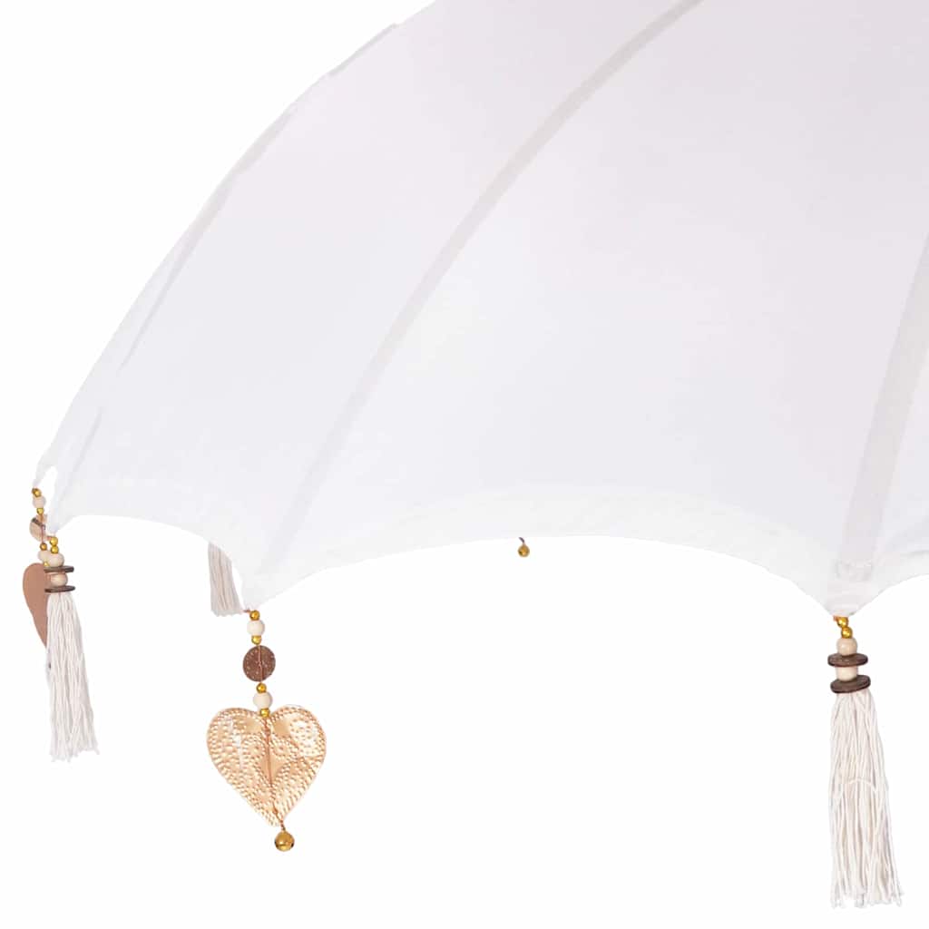 Parasol Balinese Crema 180-190 cm Cotone, legno massello