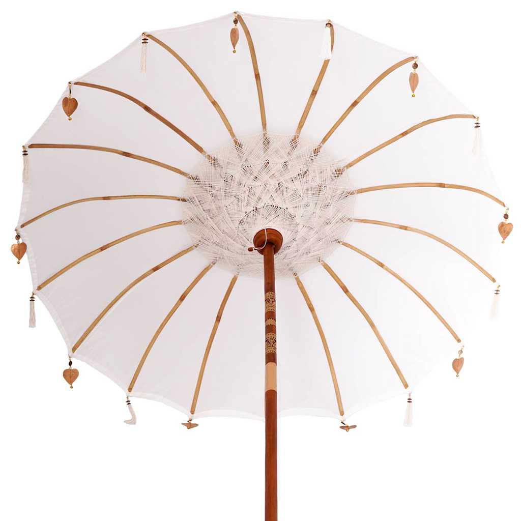 Parasol Balinese Crema 180-190 cm Cotone, legno massello
