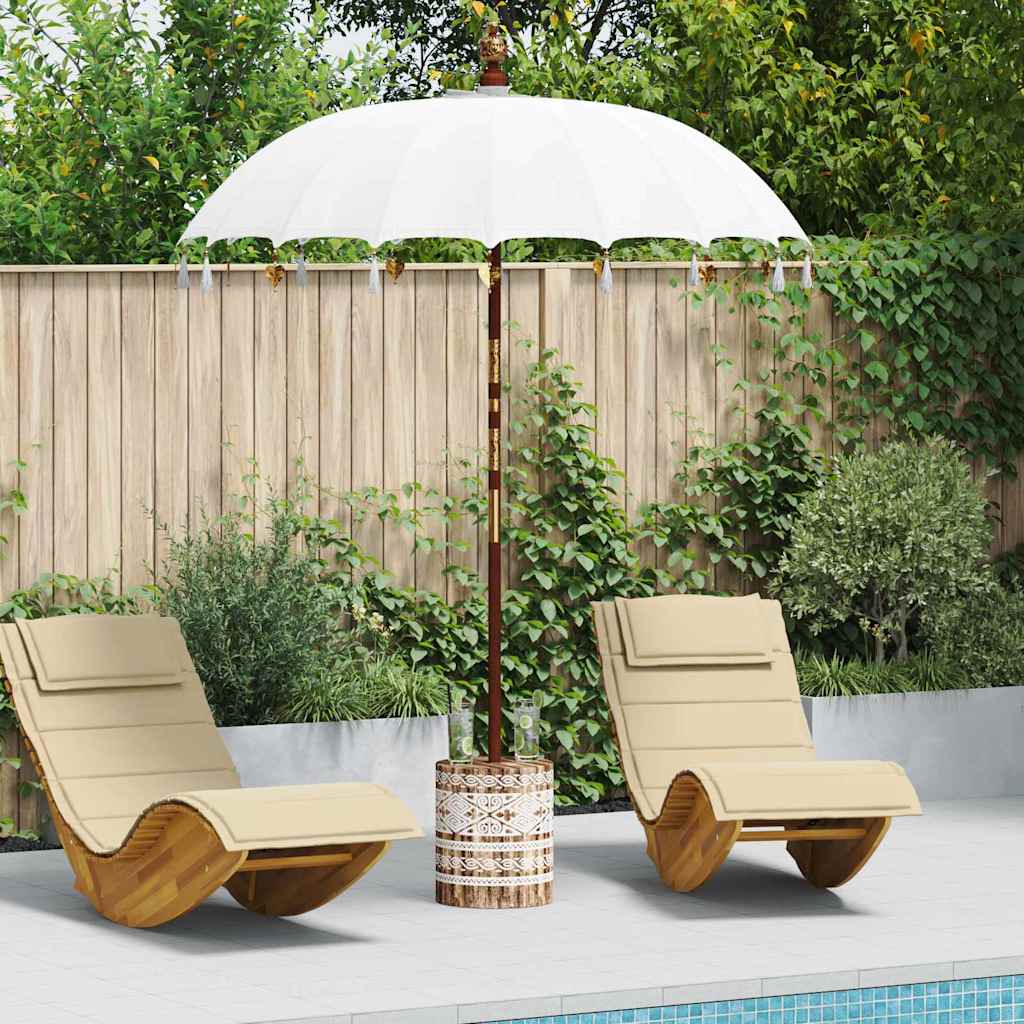 Parasol Balinese Crema 180-190 cm Cotone, legno massello