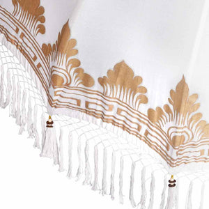 vidaXL Parasol Balinese 260 Crema 180-190 cm Cotone e legno massello