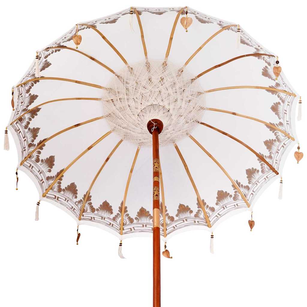 Parasol Balinese Crema 180-190 cm Cotone, legno massello 3356889