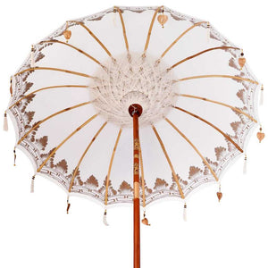 Parasol Balinese Crema 180-190 cm Cotone, legno massello 3356889