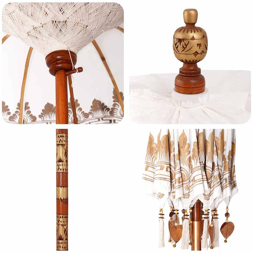 Parasol Balinese Crema 180-190 cm Cotone, legno massello 3356889
