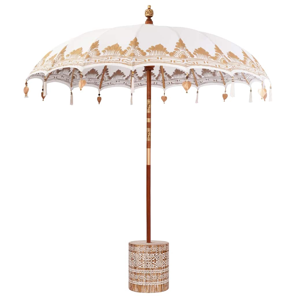 Parasol Balinese Crema 210-220 cm Cotone, legno massello 3356891