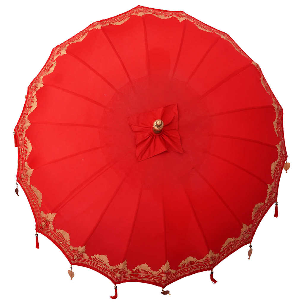 Parasol Balinese Rosso 210-220 cm Cotone, legno massello 3356899