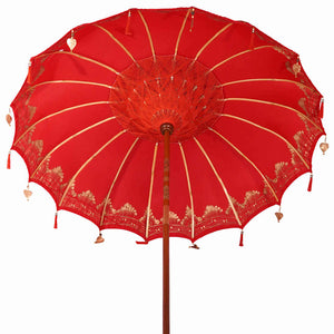 Parasol Balinese Rosso 210-220 cm Cotone, legno massello 3356899