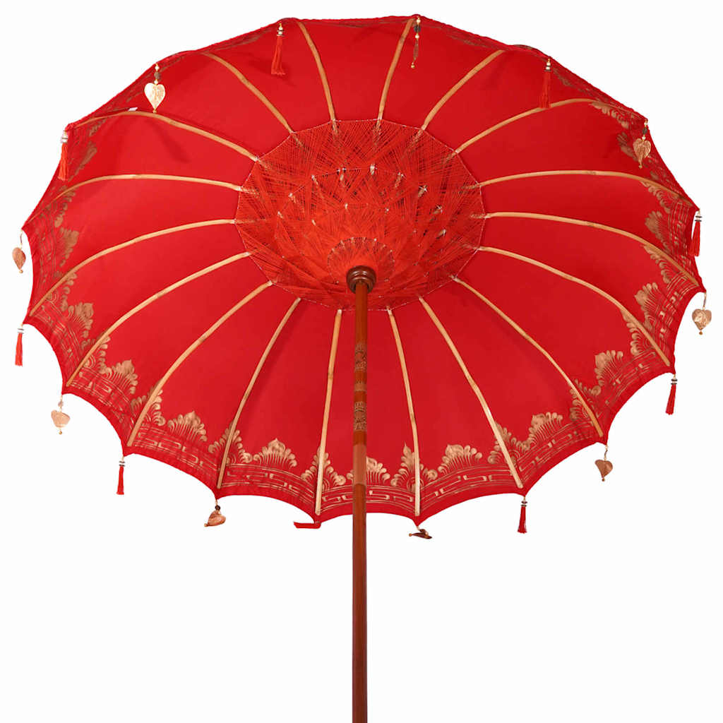 Parasol Balinese Rosso 210-220 cm Cotone, legno massello