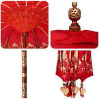 Parasol Balinese Rosso 210-220 cm Cotone, legno massello
