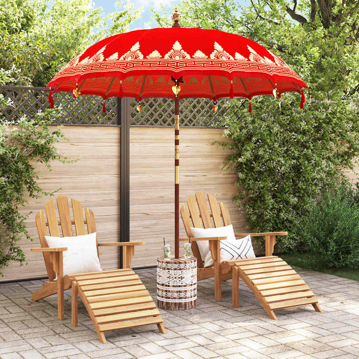 Parasol Balinese Rosso 210-220 cm Cotone, legno massello