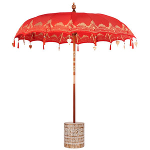 Parasol Balinese Rosso 210-220 cm Cotone, legno massello