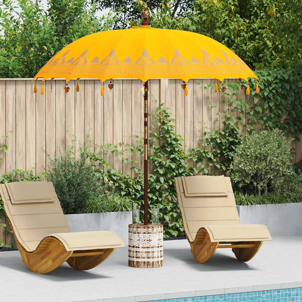 Parasol Balinese Giallo 210-220 cm Cotone, legno massello
