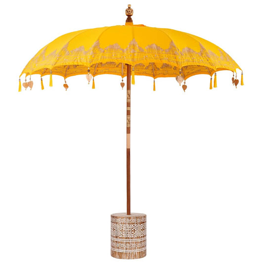 Parasol Balinese Giallo 210-220 cm Cotone, legno massello