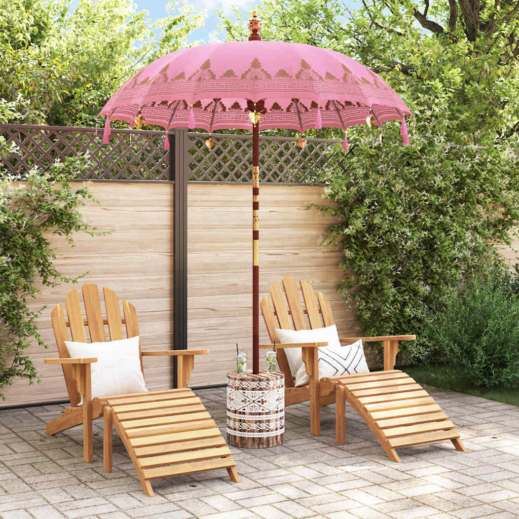 Parasol Balinese Rosa 180-190 cm Cotone, legno massello