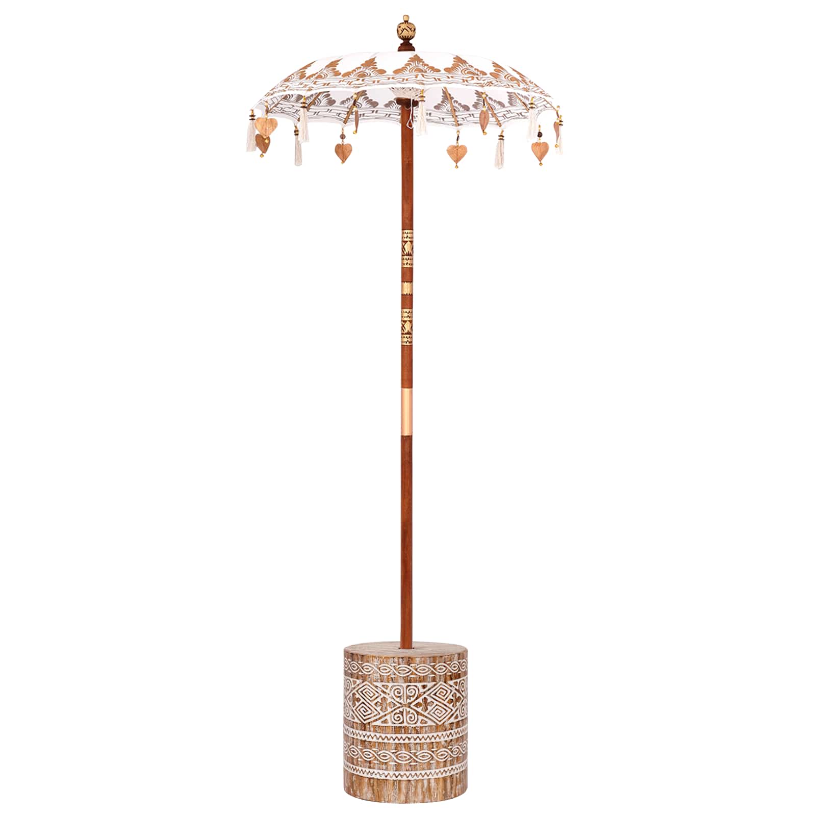 Ombrello balinese con base Crema 95 x 95 x 260 cm 3356909