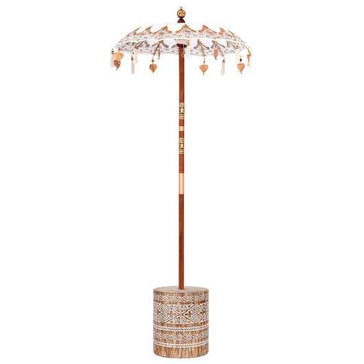 Ombrello balinese con base Crema 95 x 95 x 260 cm 3356909