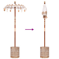 Ombrello balinese con base Crema 95 x 95 x 260 cm 3356909