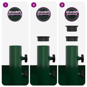 vidaXL Base per Parasol con Vaso Verde 45 x 45 x 45 cm Acciaio